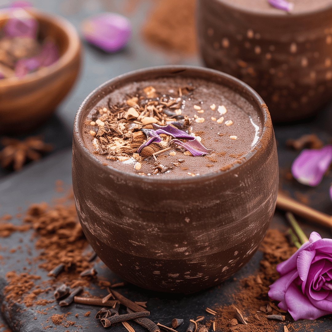 Cacao en rode lotus ceremonie